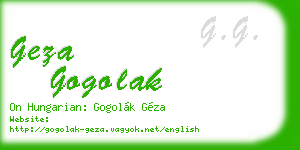 geza gogolak business card