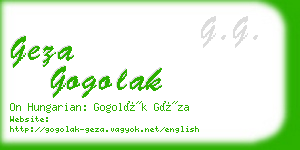 geza gogolak business card